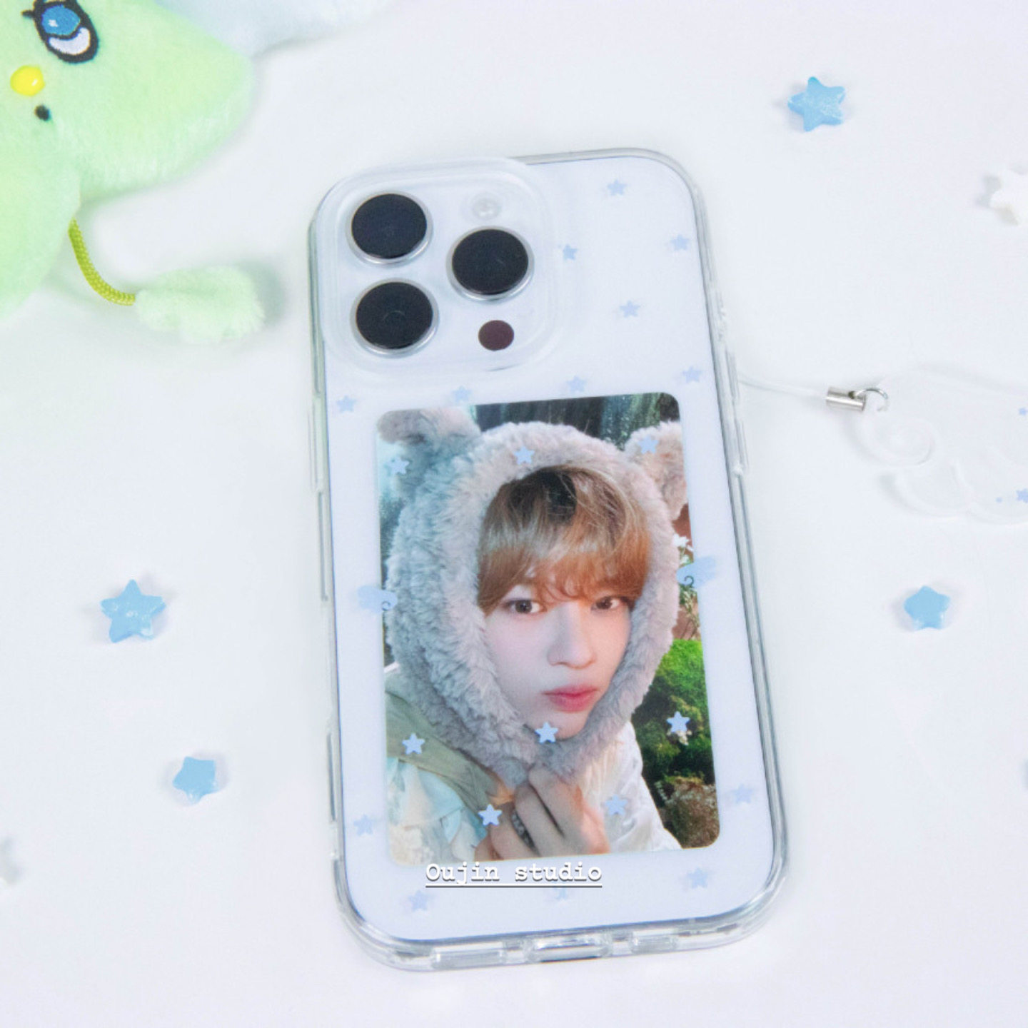 韩系ins可以放拍立得照片手机壳创意可爱星星iphone17/16/15promax/14/13韩版亚克力高透苹果手机壳保护套 - 图1