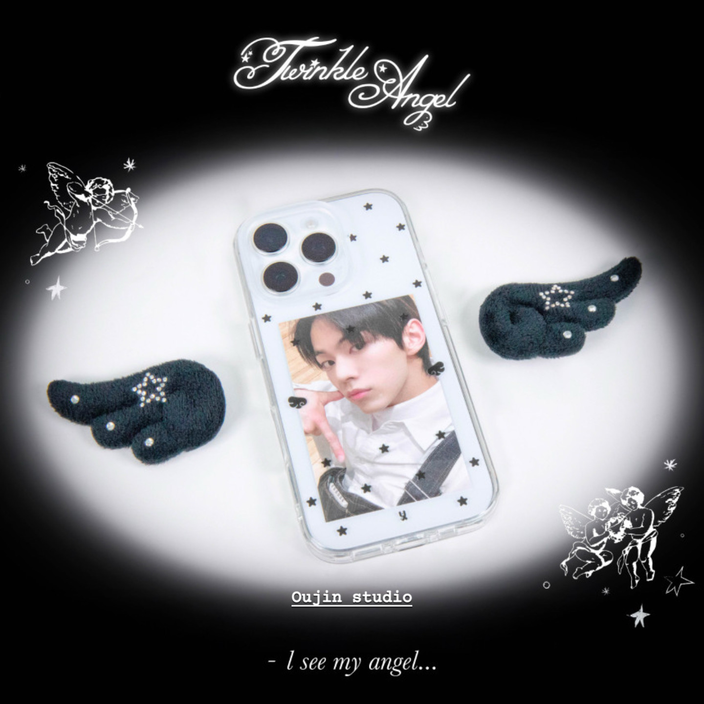 韩系ins可以放拍立得照片手机壳创意可爱星星iphone17/16/15promax/14/13韩版亚克力高透苹果手机壳保护套 - 图3