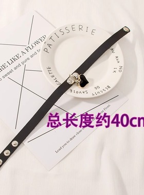 趣情内衣性感暗示项圈女皮质颈带诱惑脖子饰品带牵引绳女仆锁骨链