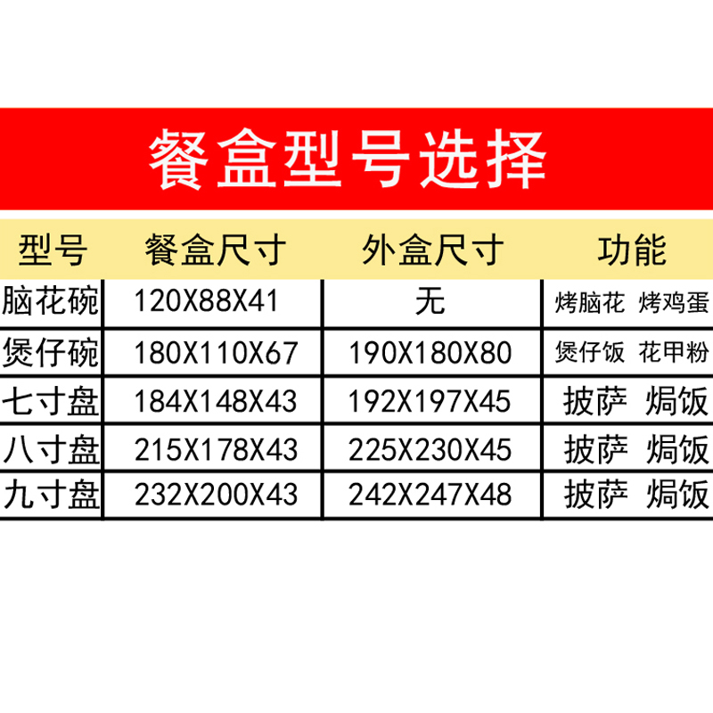 一次性圆形外卖打包碗煲仔饭锡纸碗推荐 花甲烤脑花180寸盘披萨盒