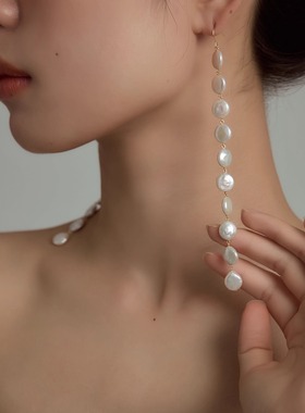 JUNJUNSTUDIO纽扣流苏耳环