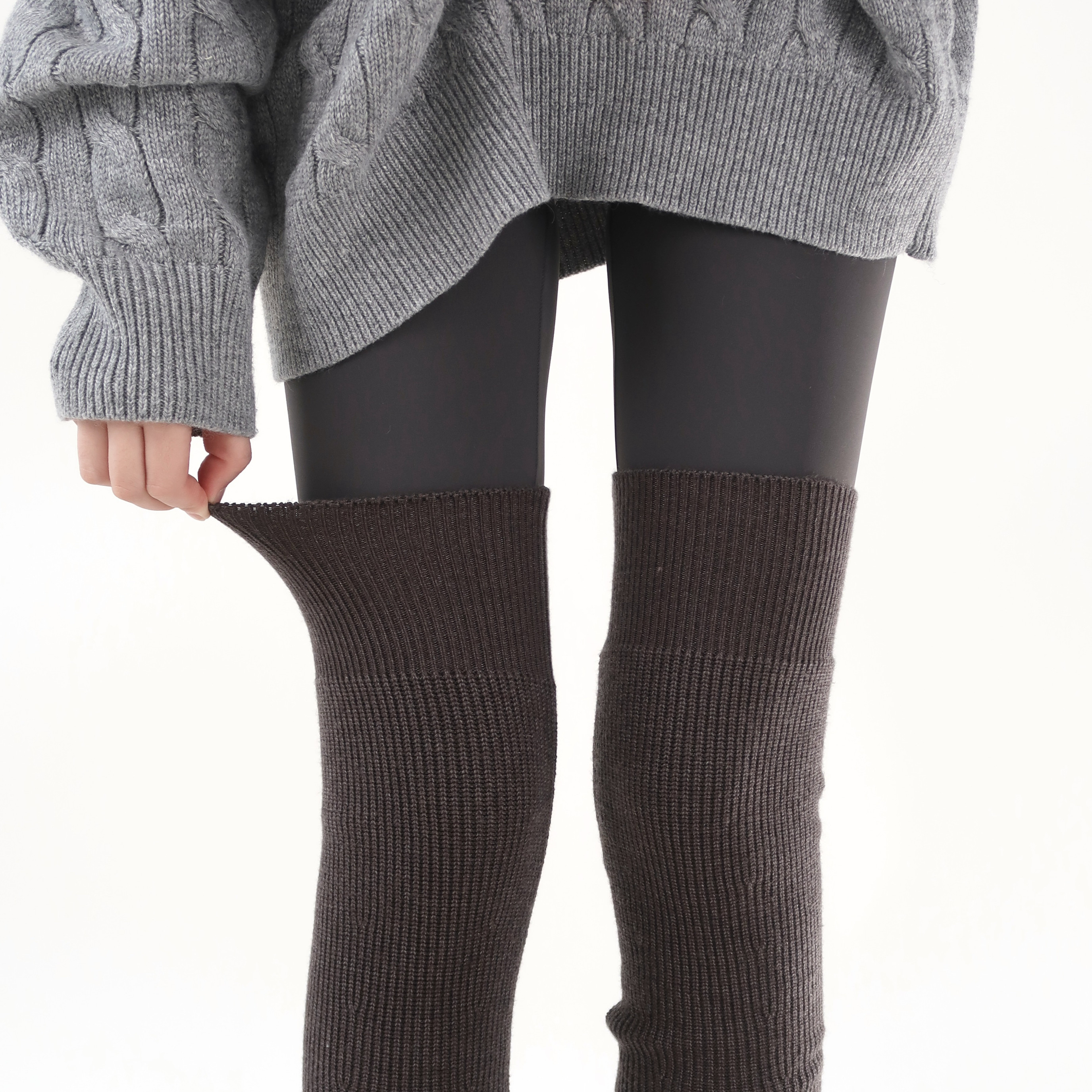 陆甜茶过膝踩脚腿套瑜伽舞蹈运动护腿堆堆袜套针织加厚保暖长筒,淘宝优惠券,粉丝福利购,淘宝优惠卷