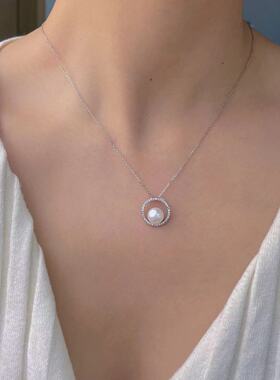 M家同款流金岁月极光淡水珍珠吊坠项链定制款耳钉套装礼盒礼物