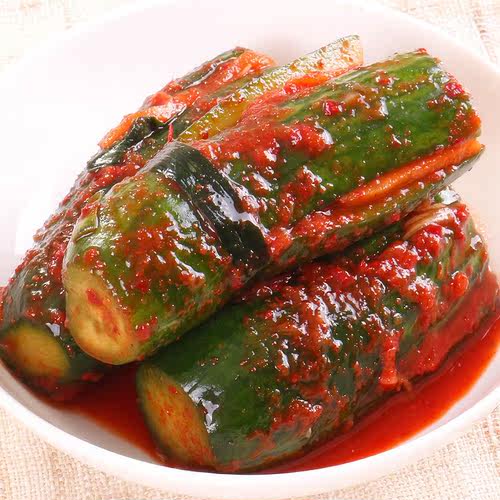 富爸爸韩式风味手工脆爽小黄瓜泡菜1kg朝鲜族咸菜韩式下饭菜 - 图0
