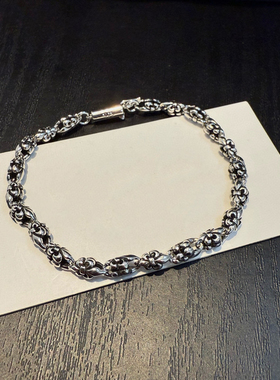 潮流轻奢童军花镀银手链情侣款