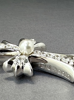 艺术家联名纯银十字架珍珠项链