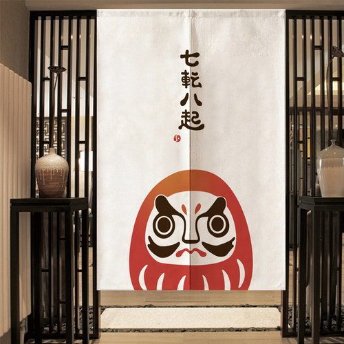 日式布艺门帘布帘客厅隔断帘厨房半帘卫生间家用半截帘子LOGO定制 - 图1
