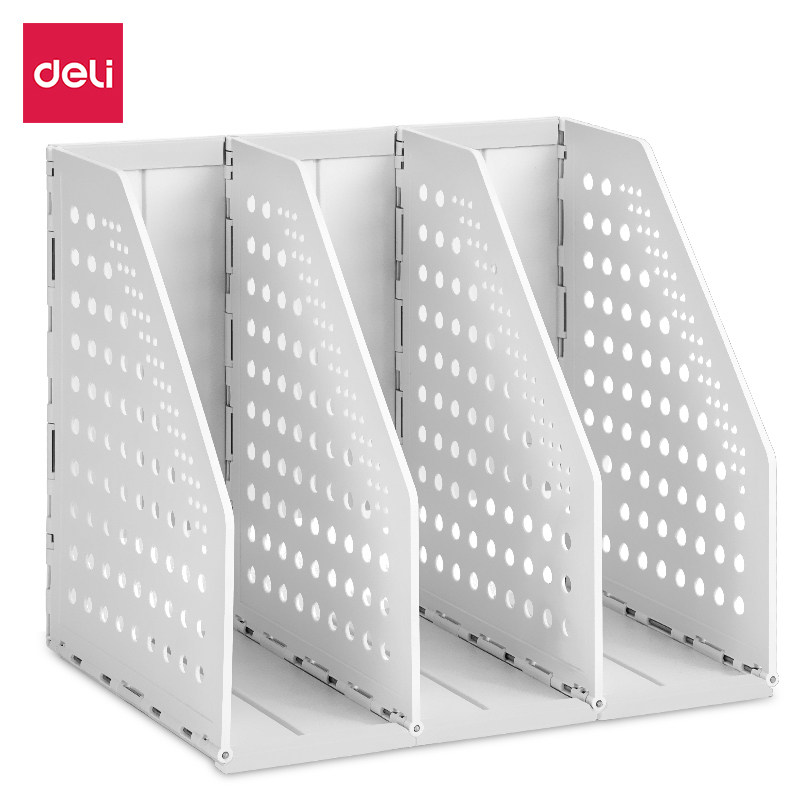 得力折叠文件框三联资料收纳整理架桌面一体文件栏四栏伸缩文件架,淘宝优惠券,粉丝福利购,淘宝优惠卷