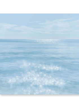 小清新治愈系梦幻窗纱海景装饰画