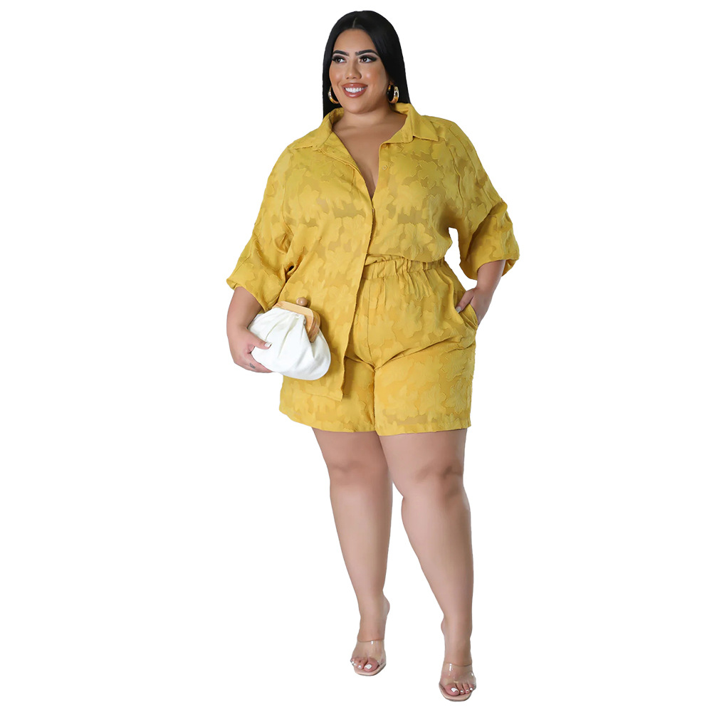 4XL plus-size summer ladies oose two piece suit big size-图2