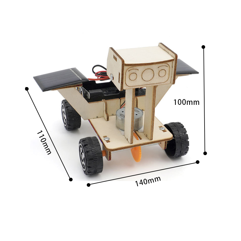 儿童太阳能遥控电动月球车小学生手工创意作业材料包益智拼装教具 - 图1