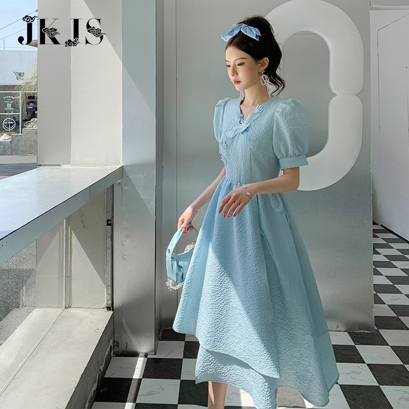 jkjs旗舰店改良版旗袍女夏2022年新款年轻款少女中国风女装高端新中式连衣裙2