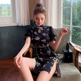 Ципао, легкое платье, коллекция 2022, светлый стиль