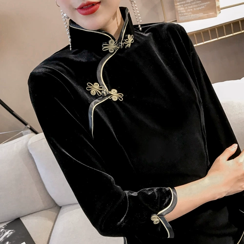 Демисезонное модное короткое ретро ципао, китайский стиль