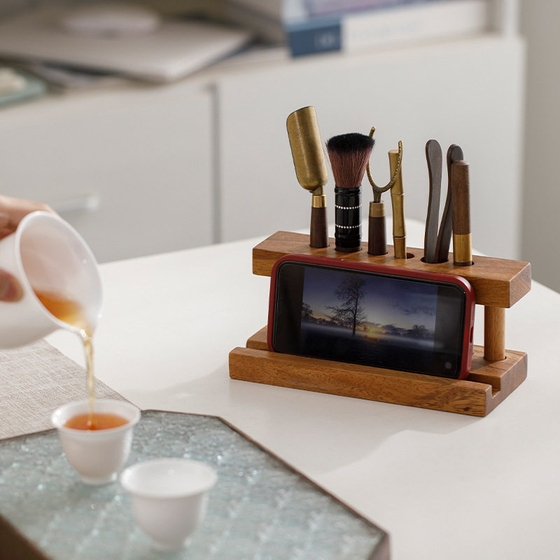 茶道茶具六君子套装高档茶笔茶夹配件用品大全胡桃木泡茶工具底座,淘宝优惠券,粉丝福利购,淘宝优惠卷