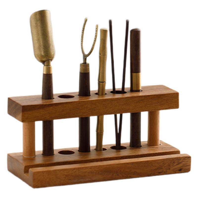 茶道茶具六君子套装高档茶笔茶夹配件用品大全胡桃木泡茶工具底座,淘宝优惠券,粉丝福利购,淘宝优惠卷