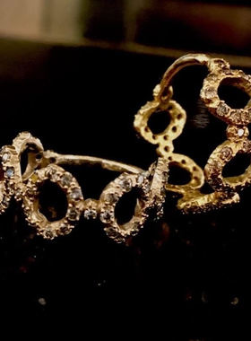 日本圆形镂空复古戒指包邮