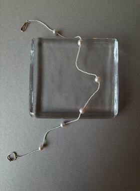 9ct yellow gold, Sterling silver, Akoya pearl珍珠项链