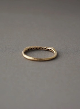 noguchi14K镀金棕色钻石手工尾戒