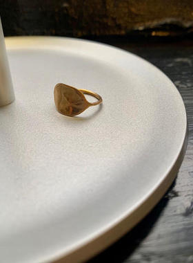 包邮日本代购 noguchi 日本职人手工制作素面简约复古宽尾戒女款