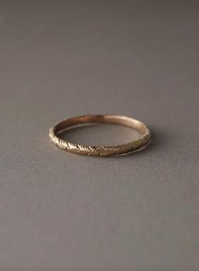 noguchi法式手工素金叠戴戒指