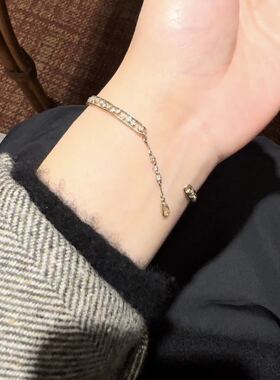 noguchi铂金白钻法式复古手镯