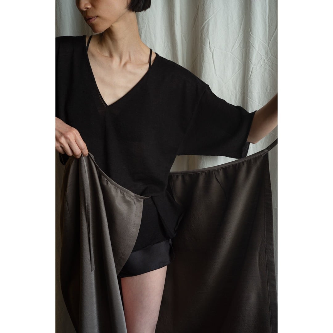 包税包邮日本代购unefig上质蚕丝羊毛垂感直筒中长款直筒半身裙 - 图2