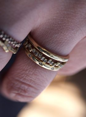 noguchi素金复古圆弧素圈戒指