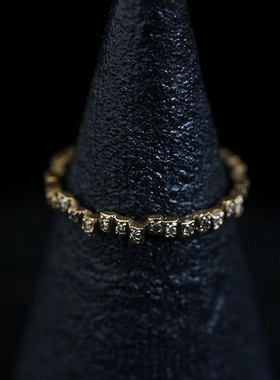 noguchi复古戒指手工印章钻石女