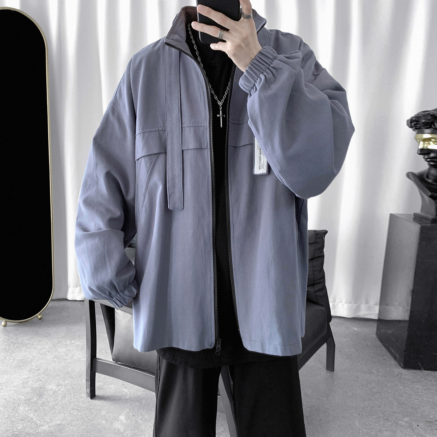 春秋冬季新款韩版潮流学生宽松工装外套 风衣男短款英伦 很仙 2020 春秋冬季新款韩版潮流学生宽松工装外套 风衣男短款英伦 很仙 2020