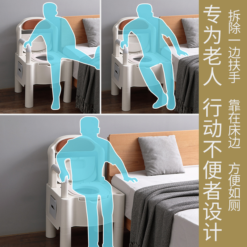 泽宝母婴专营店老人坐便器可移动马桶坐便椅家用孕妇老年人座便器便携式室内防臭0