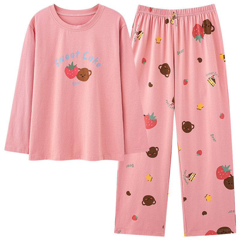 春秋冬季睡衣女纯棉长袖薄款可外穿学生家居服韩版休闲甜美两件套,淘宝优惠券,粉丝福利购,淘宝优惠卷