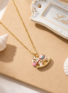 马年小马项链女毛衣项链2026年马上有钱新款锁骨链气质潮春夏配饰