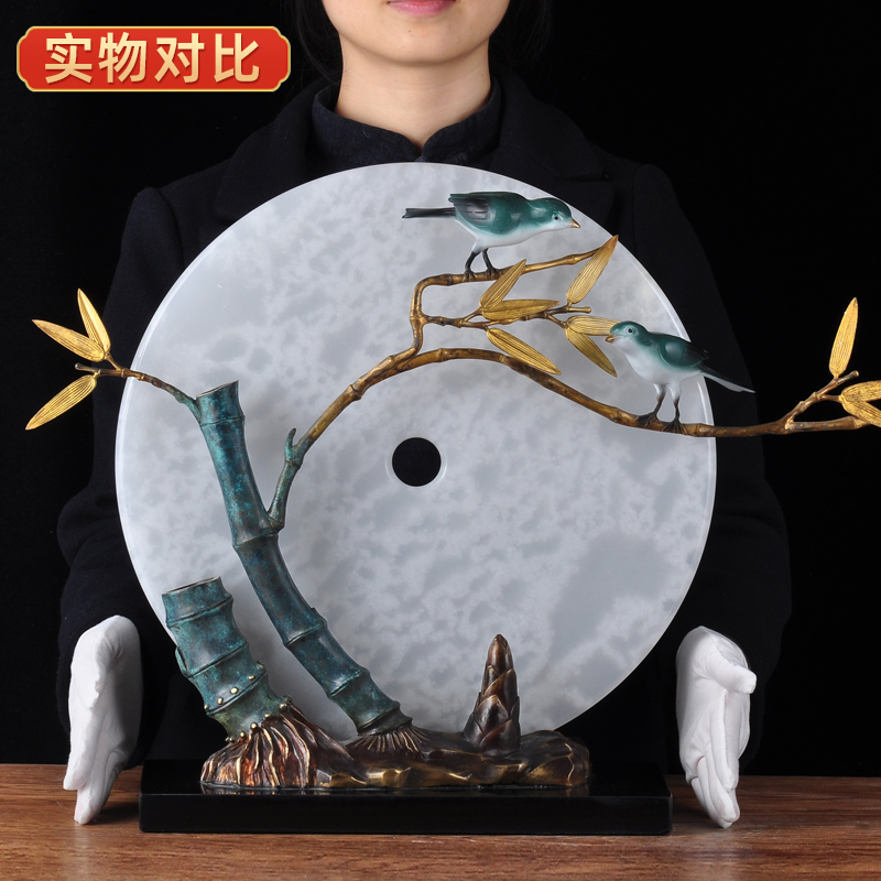 玉石平安扣摆件节节高家居客厅玄关装饰品乔迁新居送礼商务礼品
