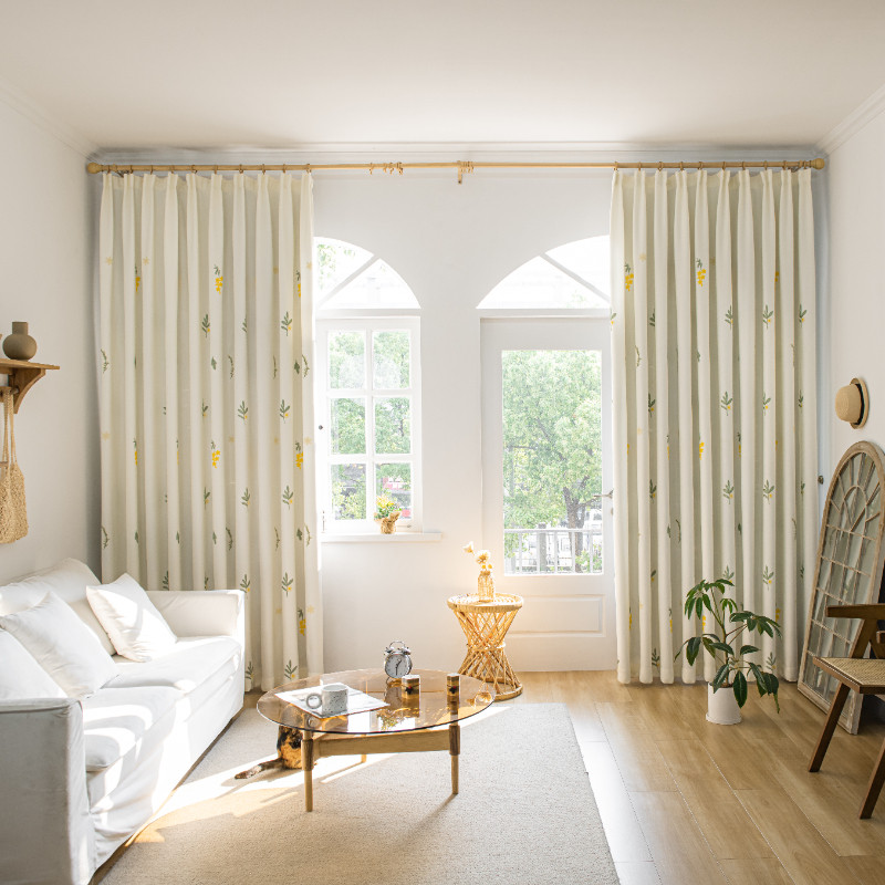 儿童房半遮光绣花窗帘现代简约卧室客厅遮阳轻奢隔断帘少女风阳台,淘宝优惠券,粉丝福利购,淘宝优惠卷