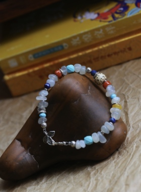 「月落菩提」天然白月光多宝手串新中式星月菩提禅意手链松弛手饰