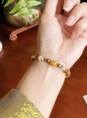 「一梦敦煌」原创新中式天然石琉璃手串高级感手链优雅小众手饰