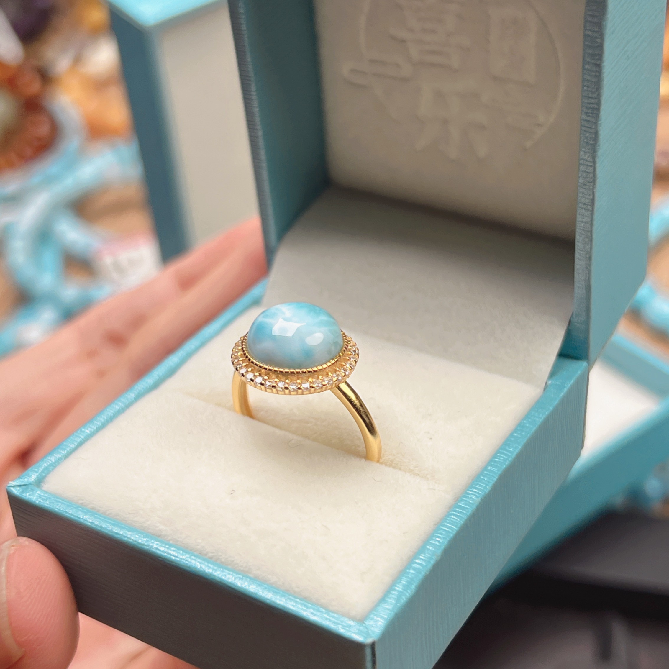 Natural seaweed stone ring with 925 silver inlay, adjustable mouth, diverse hair styles