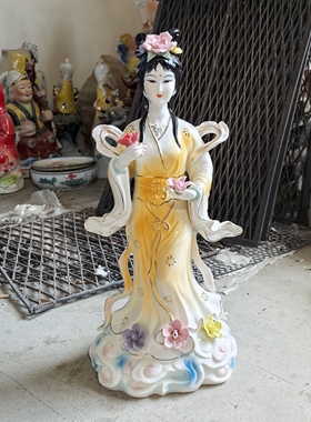 陶瓷仙女,花神,花仙子神像,提花篮仙女,牡丹仙子摆件