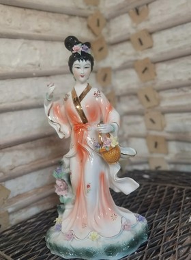 陶瓷仙女,花神,花仙子神像,提花篮仙女,牡丹仙子摆件