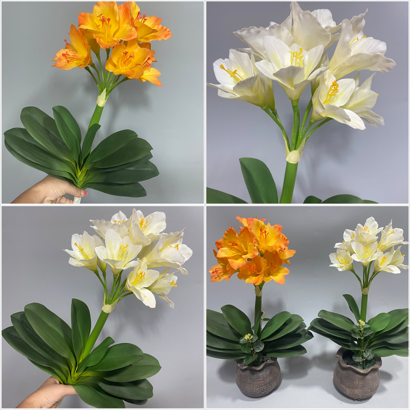 仿真手感君子兰花盆栽客厅室内装饰花艺摆件餐桌摆放装饰,淘宝优惠券,粉丝福利购,淘宝优惠卷