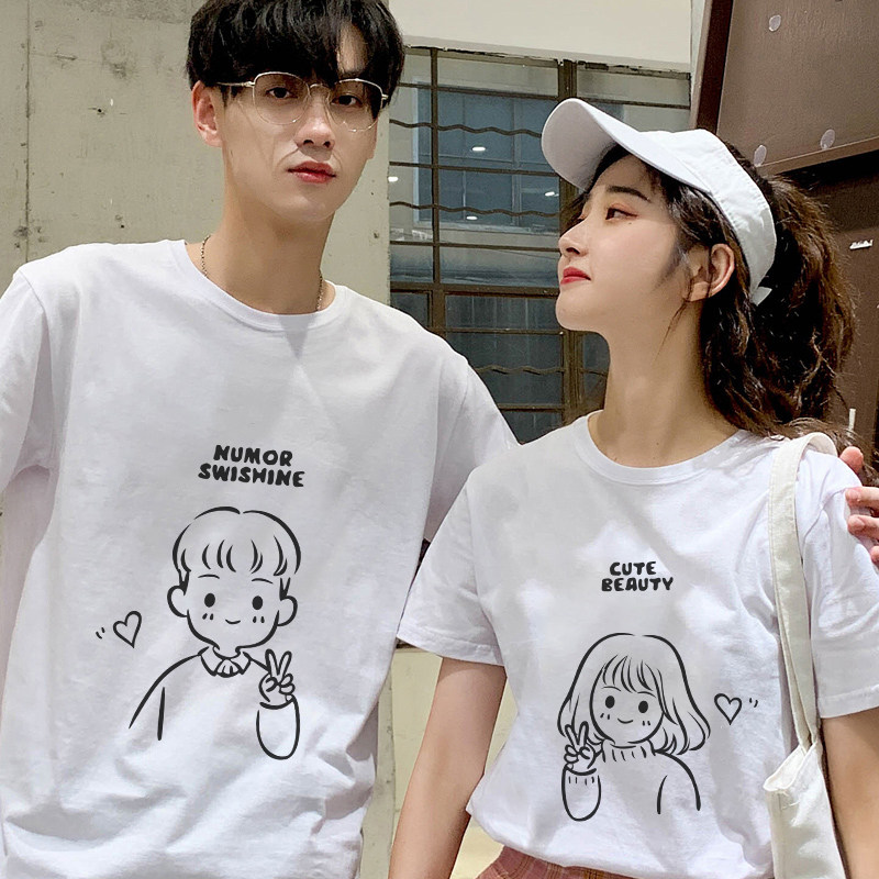 disoo情侣装套装小众设计感t恤 低调的依恋T恤