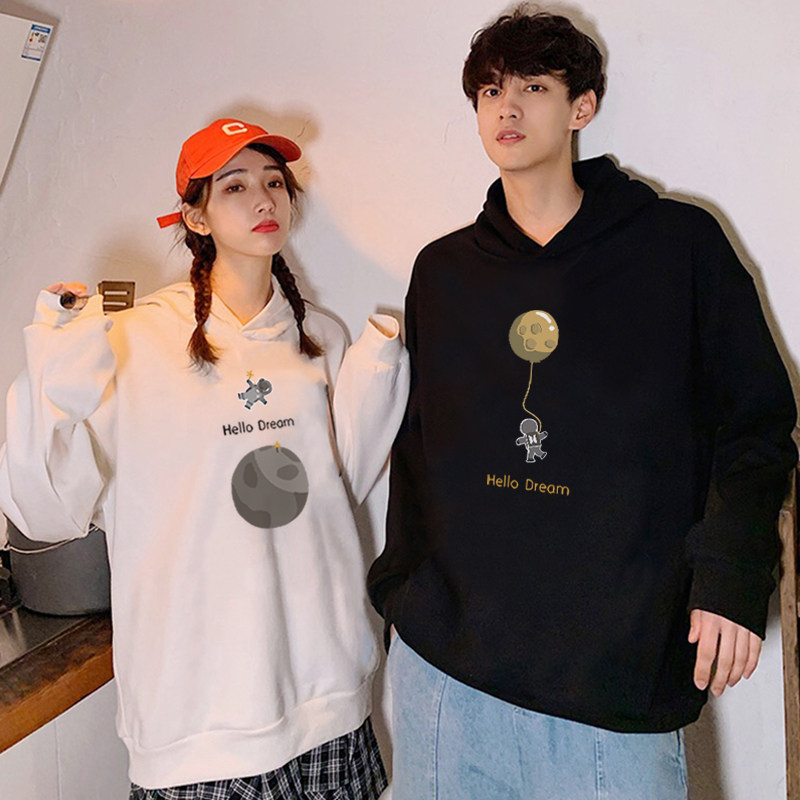 不一样的情侣装秋装两件连帽卫衣 低调的依恋卫衣/绒衫