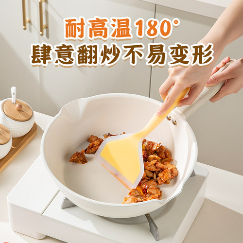 双枪硅胶锅铲耐高温烙饼勺玉子烧家用炒菜不粘锅平铲煎铲食品级 - 图2