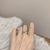 Rhinestone micro-paved zircon niche design adjustable ring index finger temperament women's versatile open ring