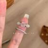 Kuning middle-aged vintage zircon sugar cube ring pink socialite style daughter high-end light luxury open ring