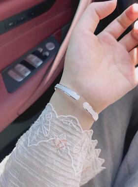 爱如繁星9999纯银手镯女实心足银镯子年轻款手环送女朋友生日礼物