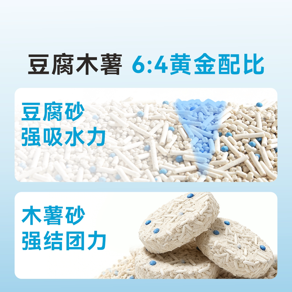 好主人豆腐砂膨润土混合猫砂活性炭10除臭猫咪用品7L包邮3.6公斤