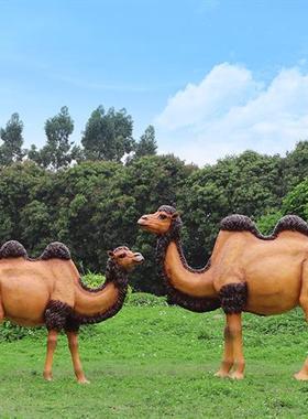 户外仿真大象动物雕塑河马骆驼模型游乐园景区草坪装饰庭院大摆件