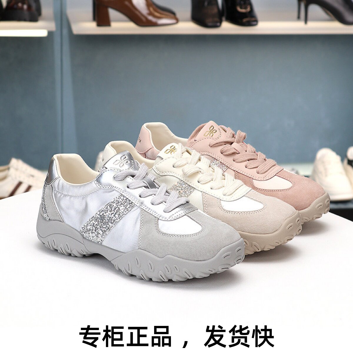 COMELY康莉2025新系带亮皮超轻透气阿甘鞋德训鞋休闲女鞋KMT46601